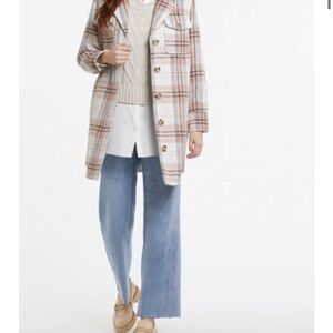 Plaid Button-Up Coat Tribal jeans